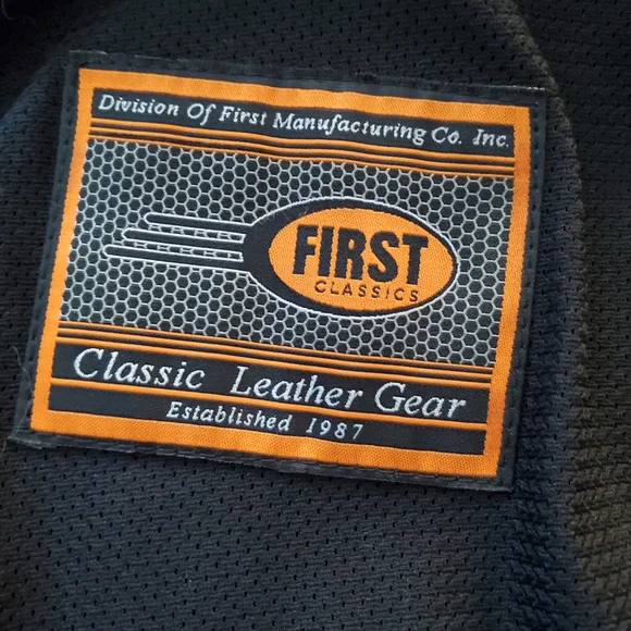 FIRST CLASSICS Heavy Leather Biker Jacket XL